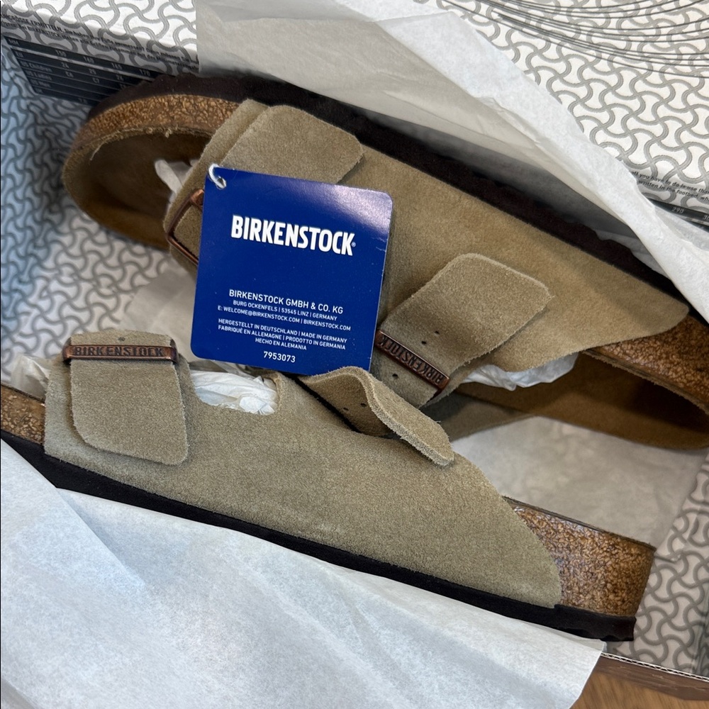 Birkenstock Taupe Suede Double Strap Sandals - Picture 4 of 5